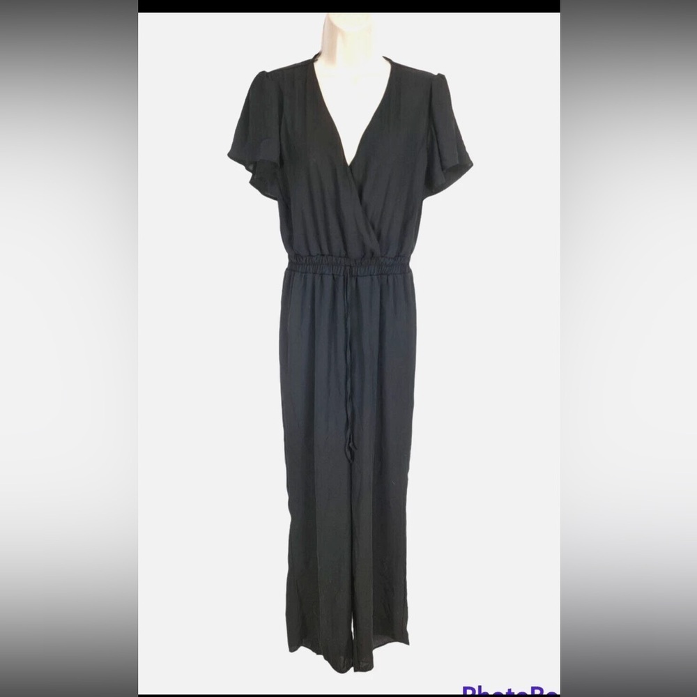 Mi Ami Black Wrap-Front Jumpsuit | Size Small